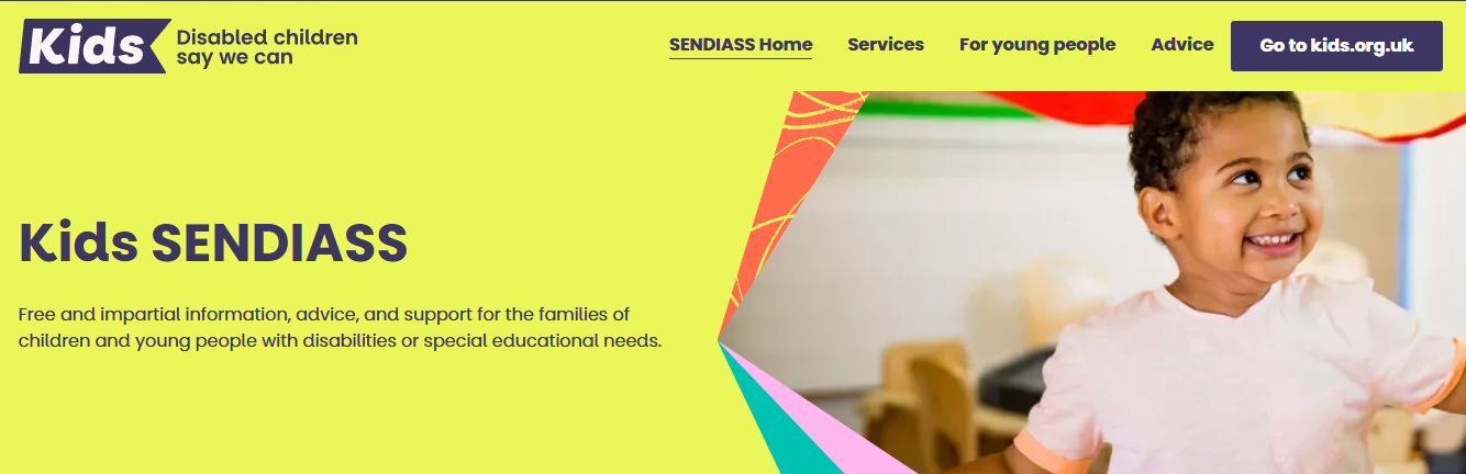 A screen grab of the SENDiass website